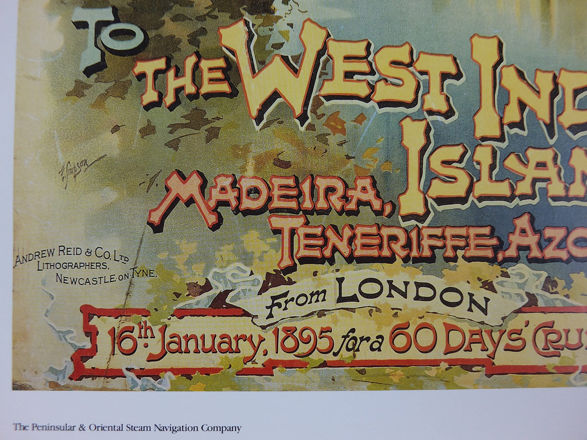 1980s P&O Travel Poster, Moments from the Peninsular and Oriental Steam Navigation Company Poster Collection, travel tourism, wall art decor