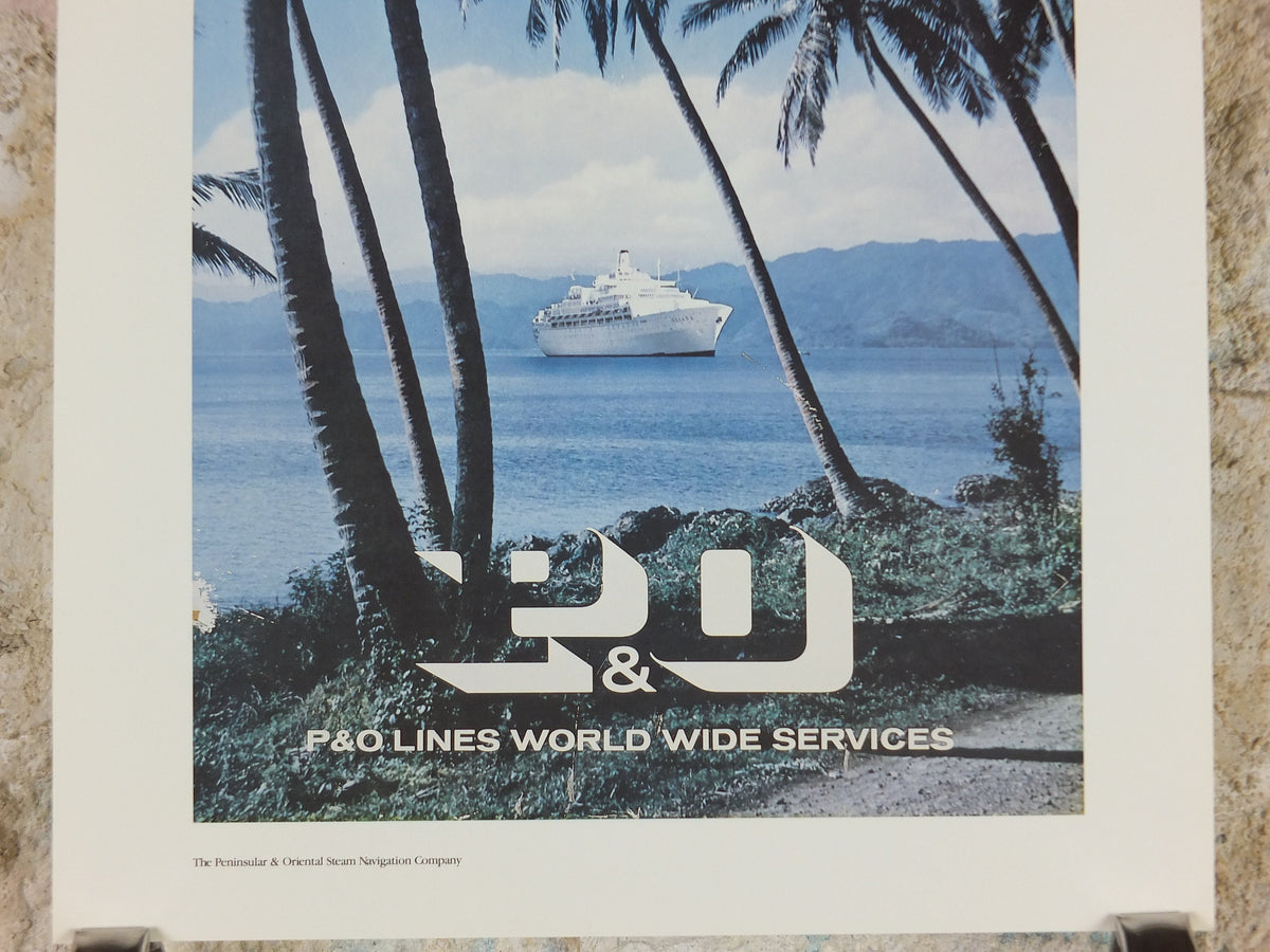 1980s P&O Travel Poster, Moments from the Peninsular and Oriental Steam Navigation Company Poster Collection, travel tourism, wall art decor