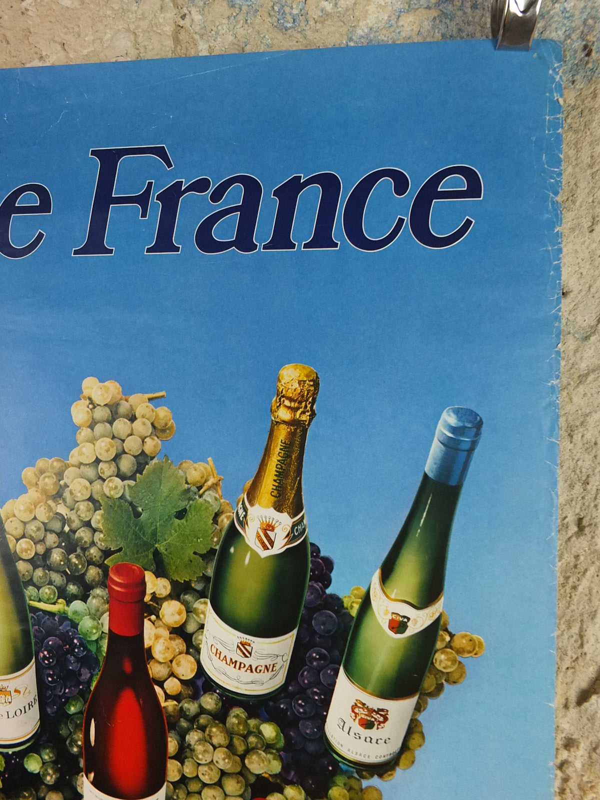 1974 Wines of France Poster, Types of French wines, Vins de France, advertising and marketing, Viticulture print wall art decor