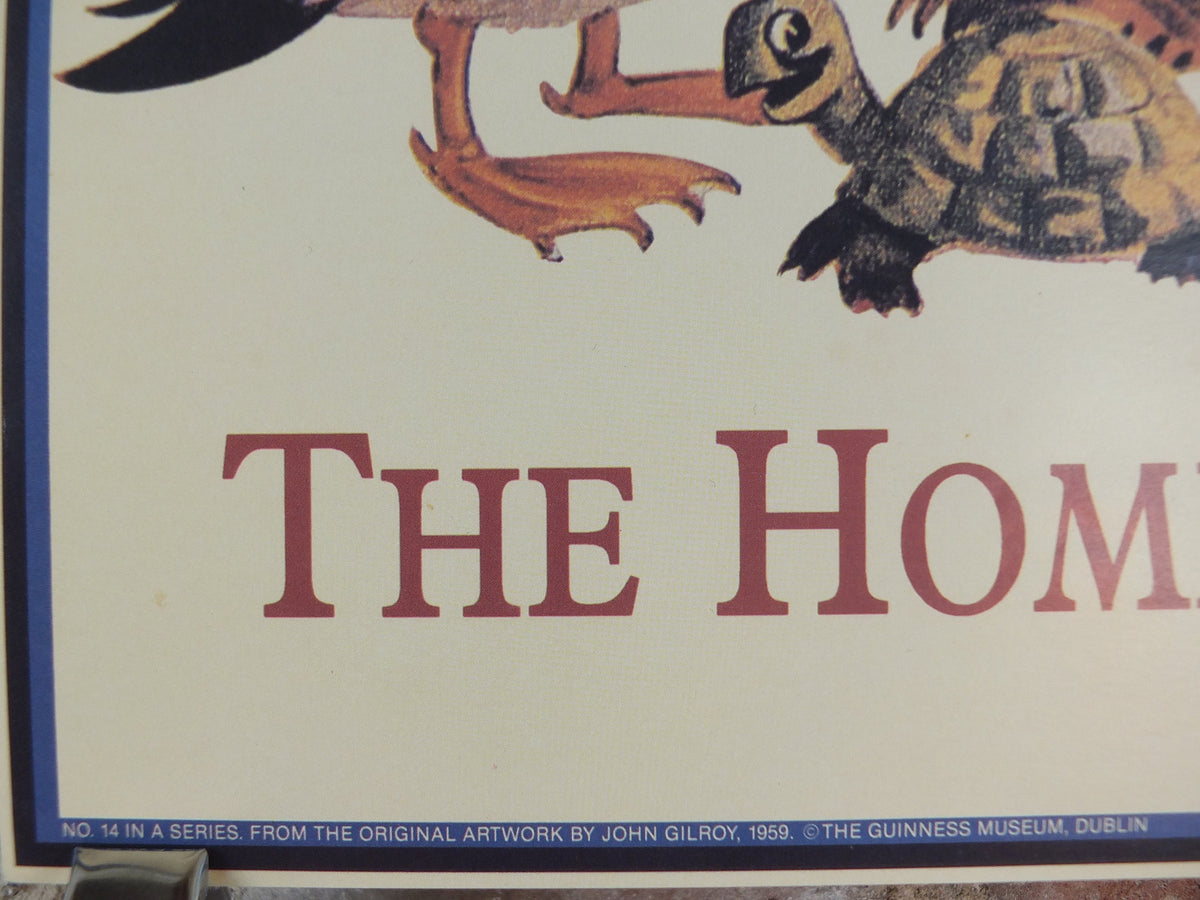 1990s Guinness St James Gate Poster, from Guinness Museum, By John Gilroy 1959, zookeeper with Guinness animals, Wall art decor