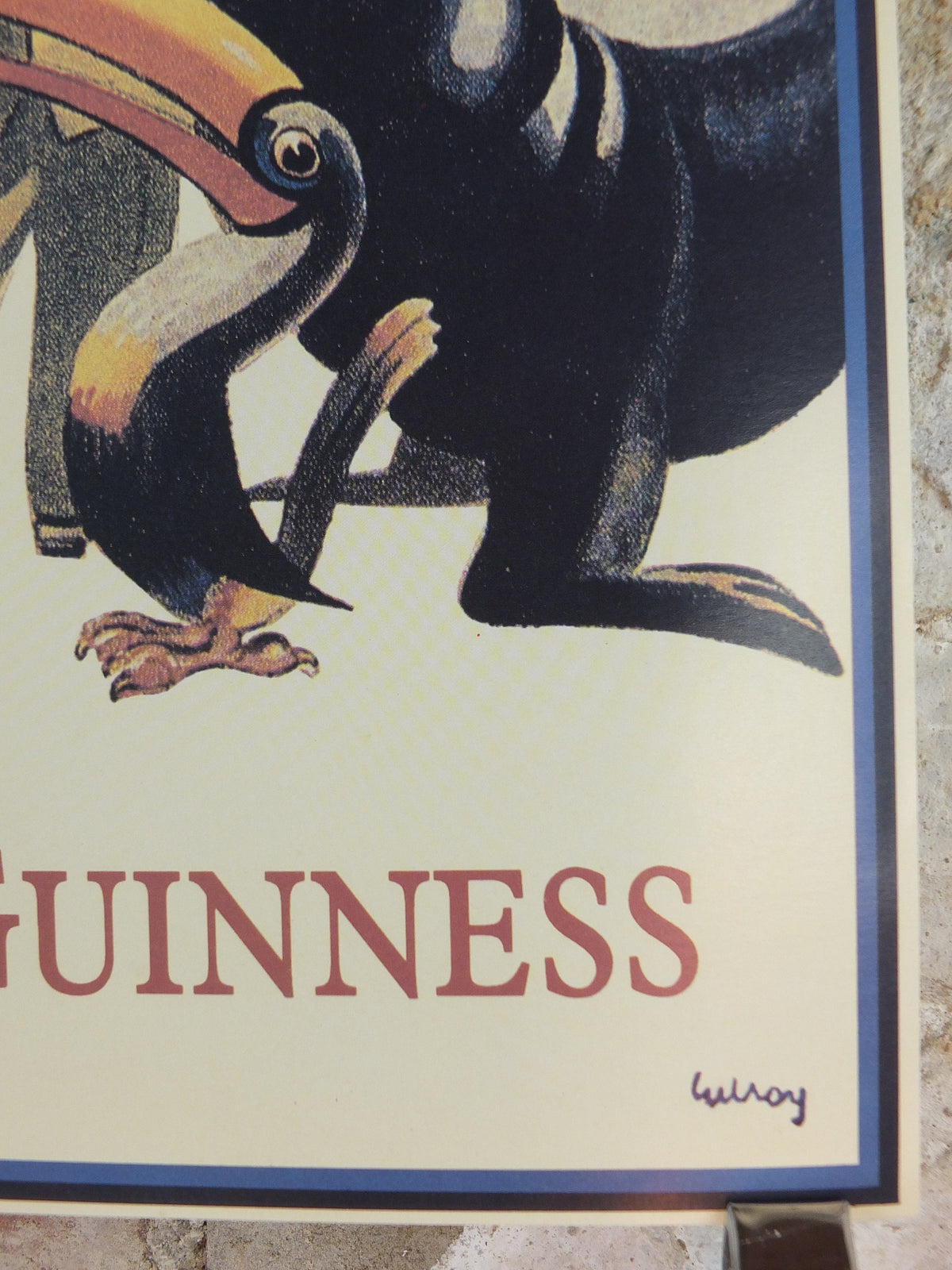 1990s Guinness St James Gate Poster, from Guinness Museum, By John Gilroy 1959, zookeeper with Guinness animals, Wall art decor