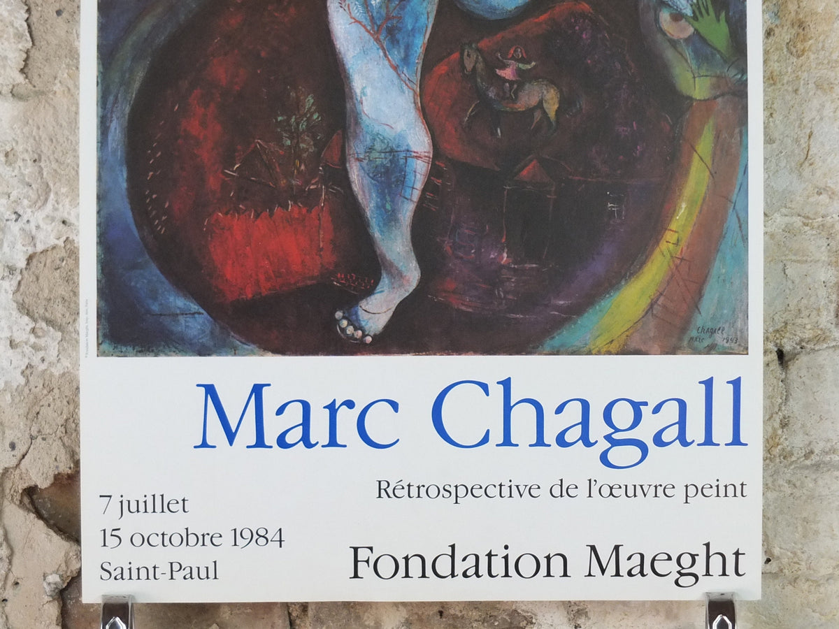1984 Marc Chagall Poster, The Juggler 1943, Le Jongleur, Cubism and Expressionism, gallery exhibition, wall art decor