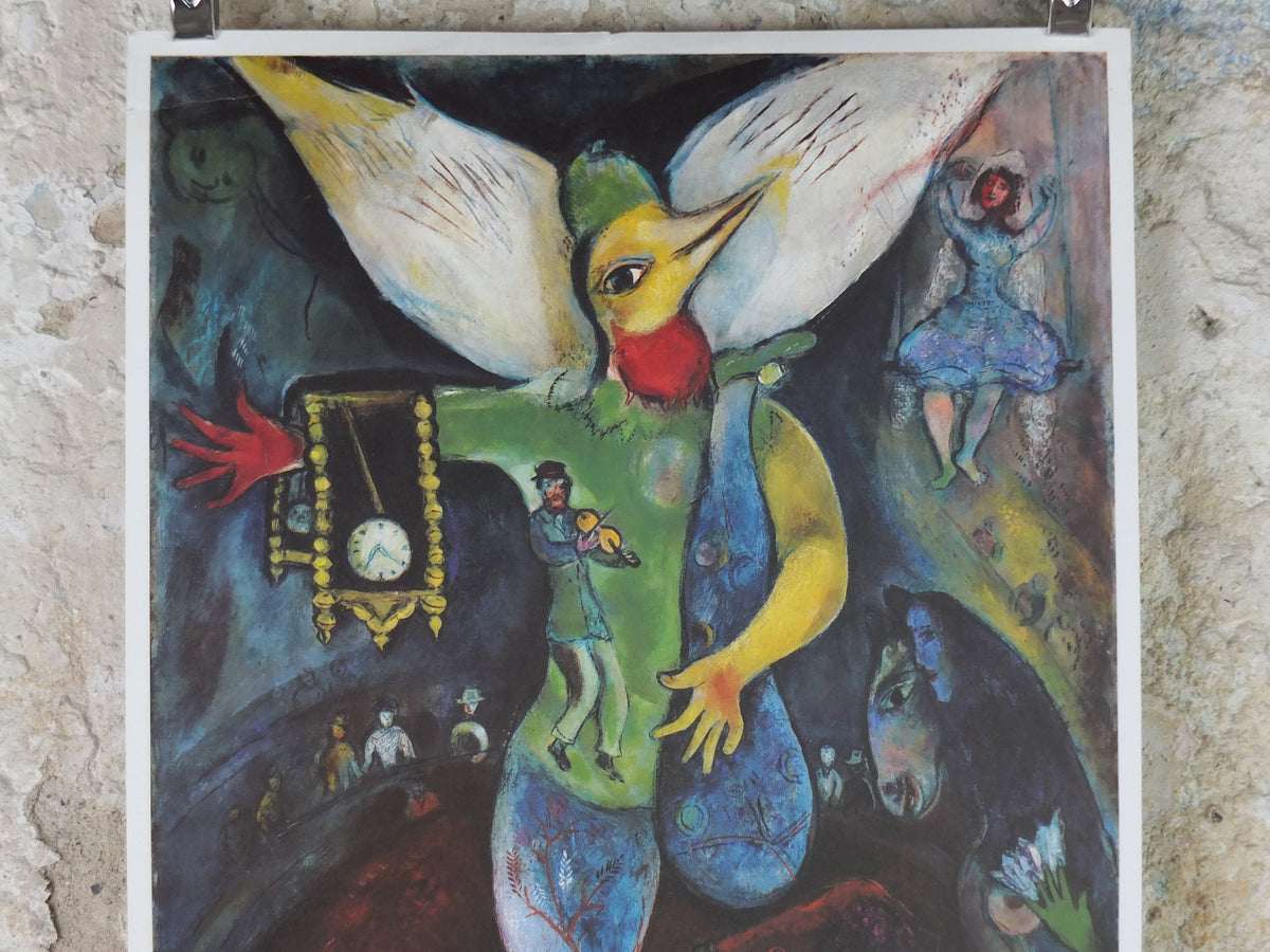 1984 Marc Chagall Poster, The Juggler 1943, Le Jongleur, Cubism and Expressionism, gallery exhibition, wall art decor