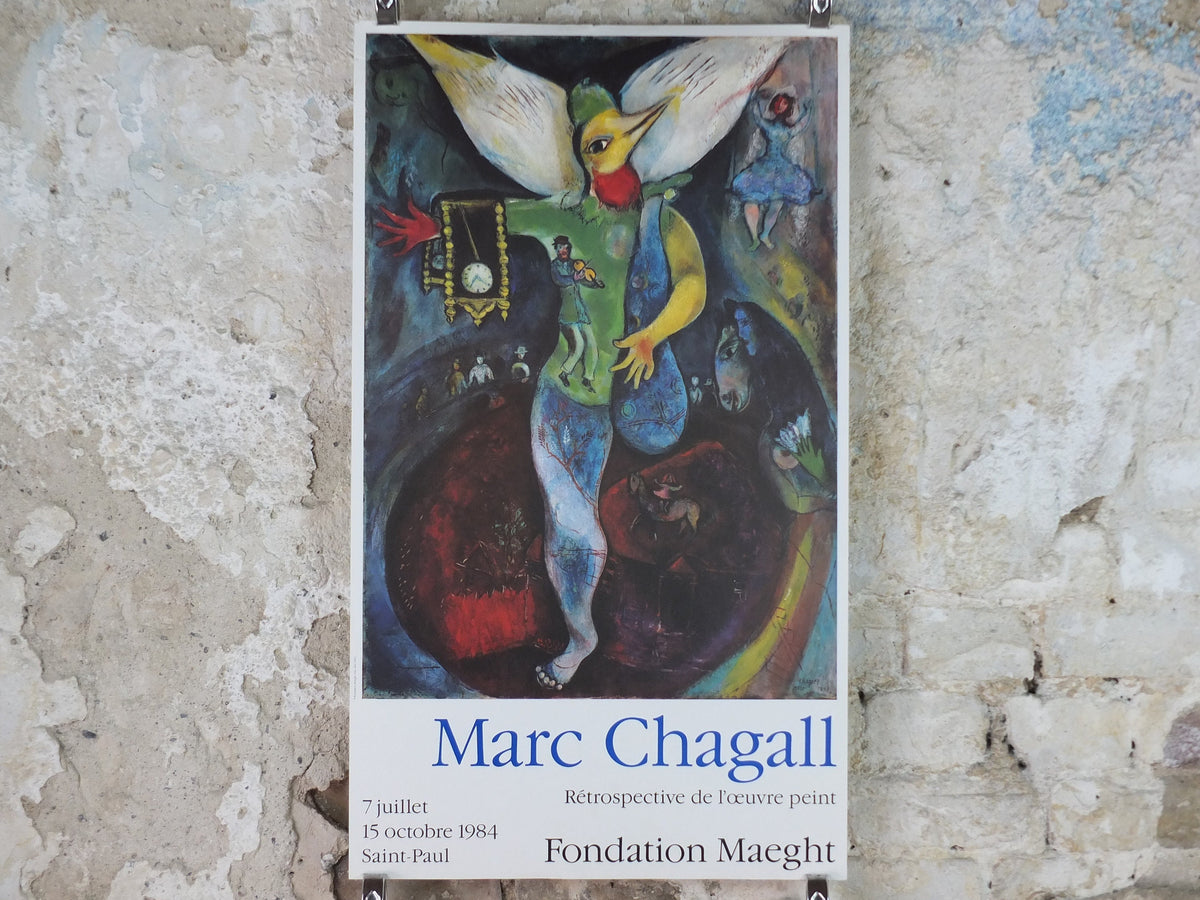 1984 Marc Chagall Poster, The Juggler 1943, Le Jongleur, Cubism and Expressionism, gallery exhibition, wall art decor