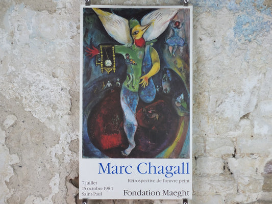 1984 Marc Chagall Poster, The Juggler 1943, Le Jongleur, Cubism and Expressionism, gallery exhibition, wall art decor