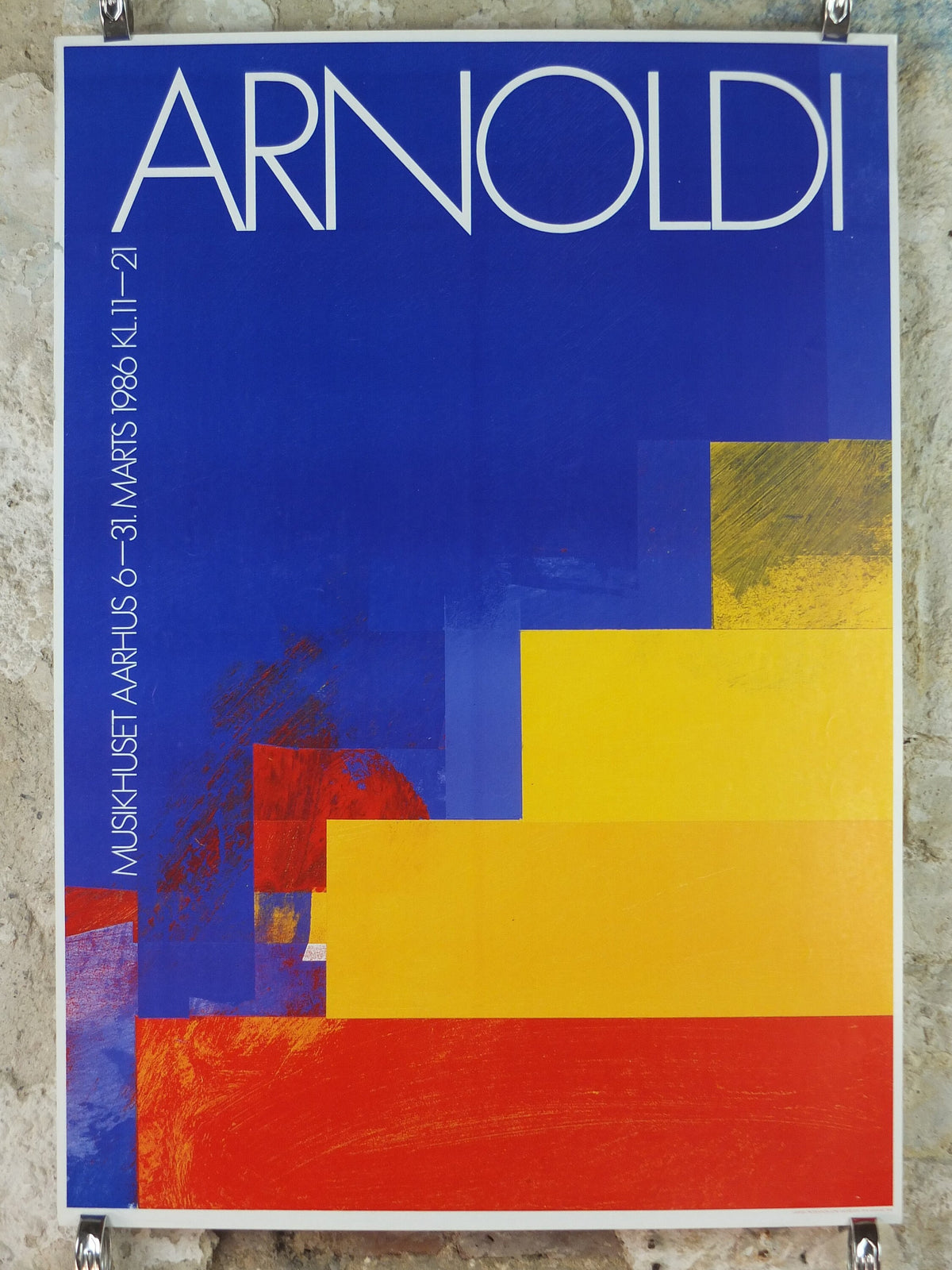 1986 Per Arnoldi Poster, Musikhuset Aarhus, Scandanavian Danish Design hallery and exhibition, wall art decor