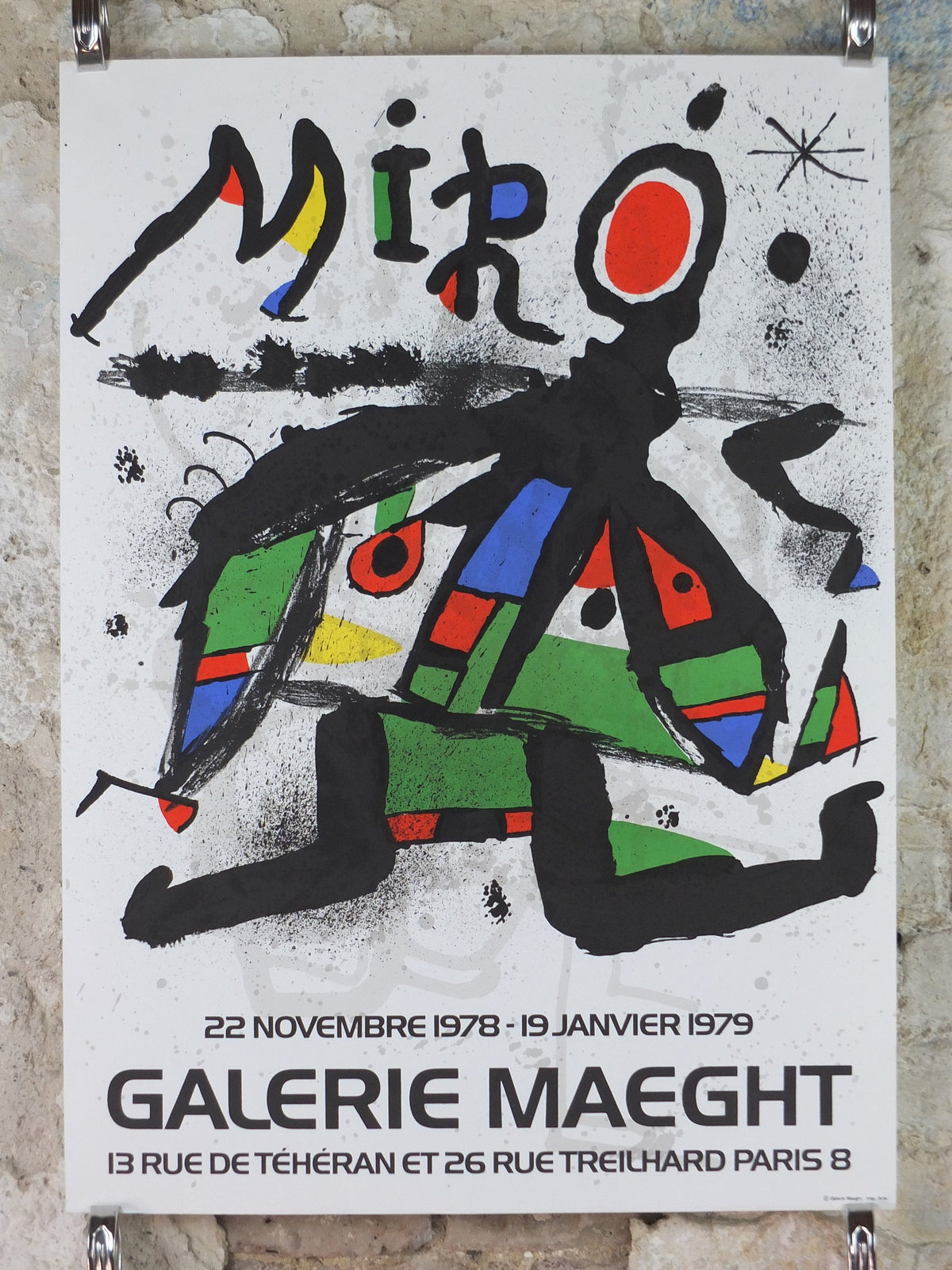 1978 Joan Miro Poster, from Galerie Maeght, Paris , Surrealism, Fauvism, expressionism, gallery exhibition wall art decor