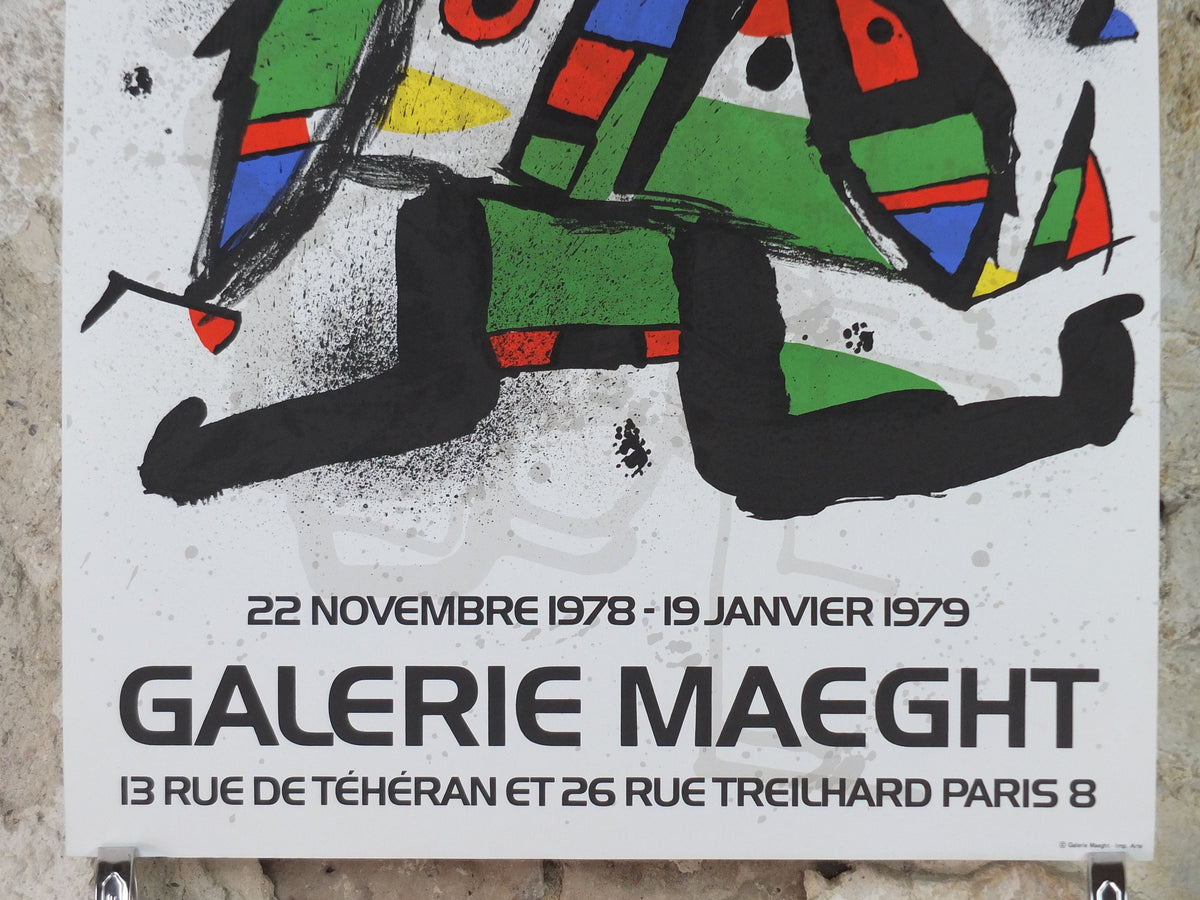 1978 Joan Miro Poster, from Galerie Maeght, Paris , Surrealism, Fauvism, expressionism, gallery exhibition wall art decor