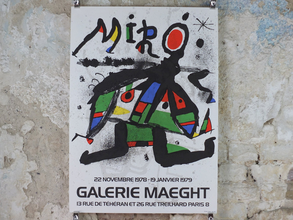 1978 Joan Miro Poster, from Galerie Maeght, Paris , Surrealism, Fauvism, expressionism, gallery exhibition wall art decor