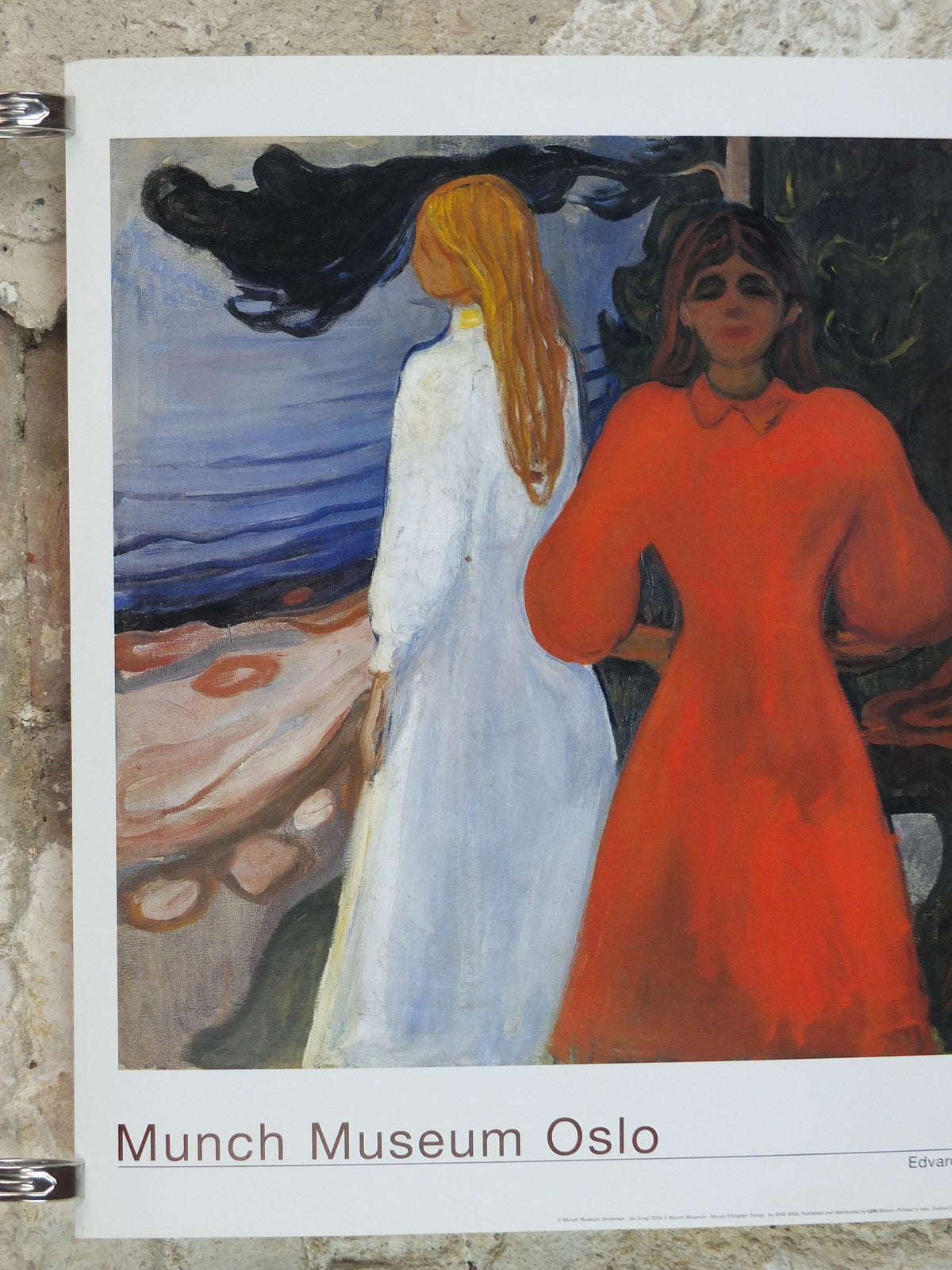 2000 Edvard Munch Poster, Red and White 1894, Munch Museet, Norway, Expressionism, Symbolism, gallery exhibition, wall art decor