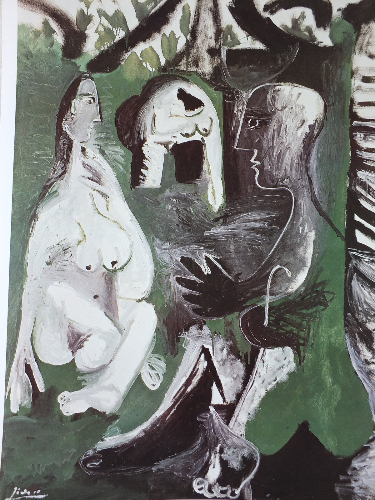 1988 Pablo Picasso Poster, Lunch on the Grass 1961, Louisiana Copenhagen, Le déjeuner sur l'herbe, artist gallery exhibition, wall art decor