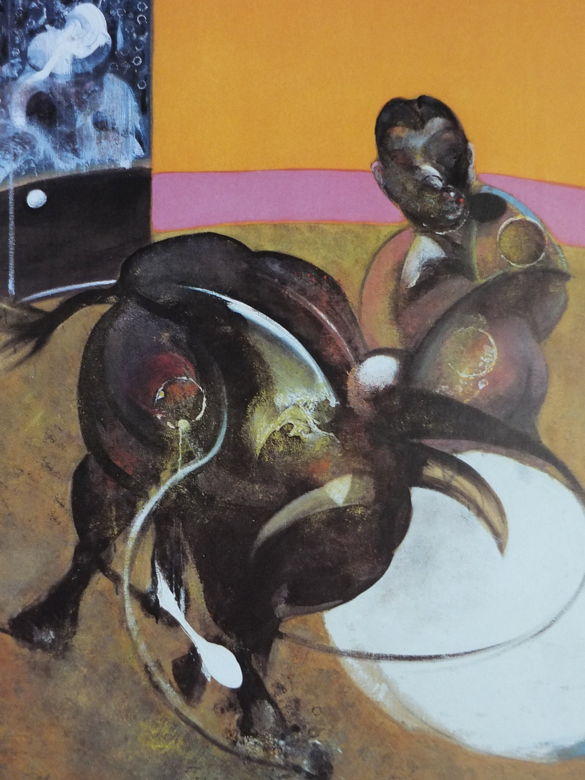1995 Francis Bacon Poster, Study for a Bullfight 1969, Maeght, Figurative Realism, gallery exhibition, wall art decor
