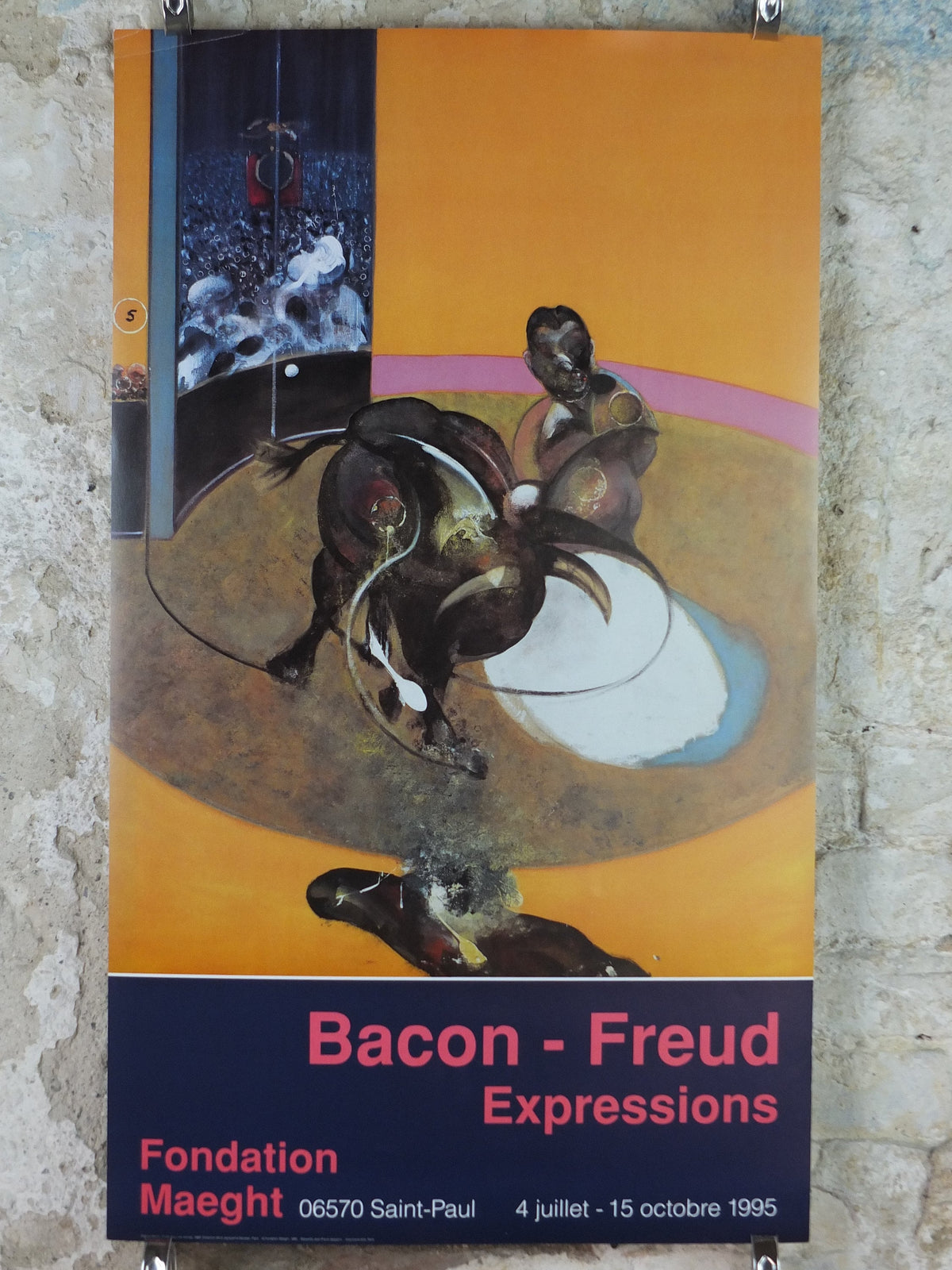 1995 Francis Bacon Poster, Study for a Bullfight 1969, Maeght, Figurative Realism, gallery exhibition, wall art decor