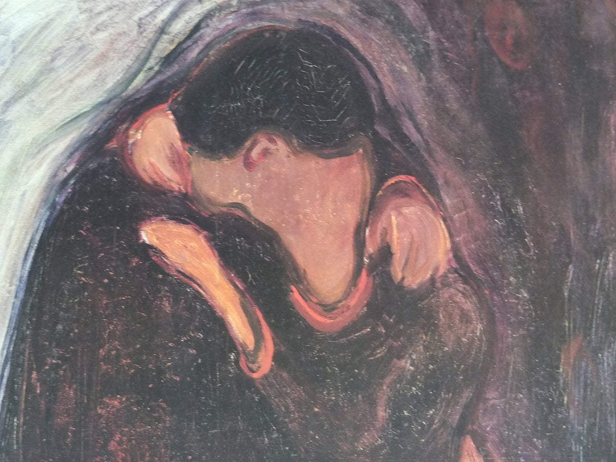 2000 Edvard Munch Poster, The Kiss 1897, Munch Museet, Norway, Expressionism, Symbolism, gallery exhibition, wall art decor