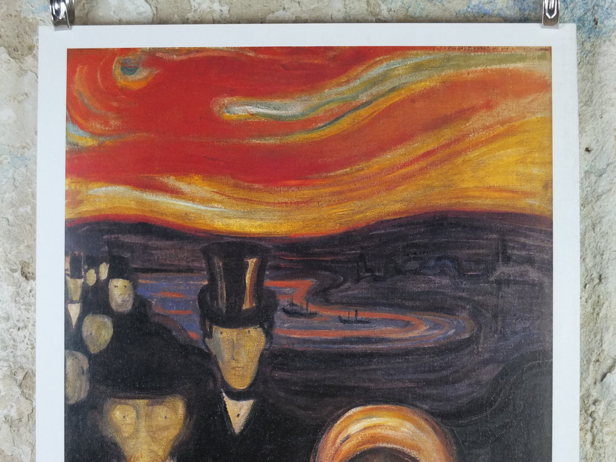 2000 Edvard Munch Poster, Anxiety 1894, Munch Museet, Norway, Expressionism, Symbolism, gallery exhibition, wall art decor