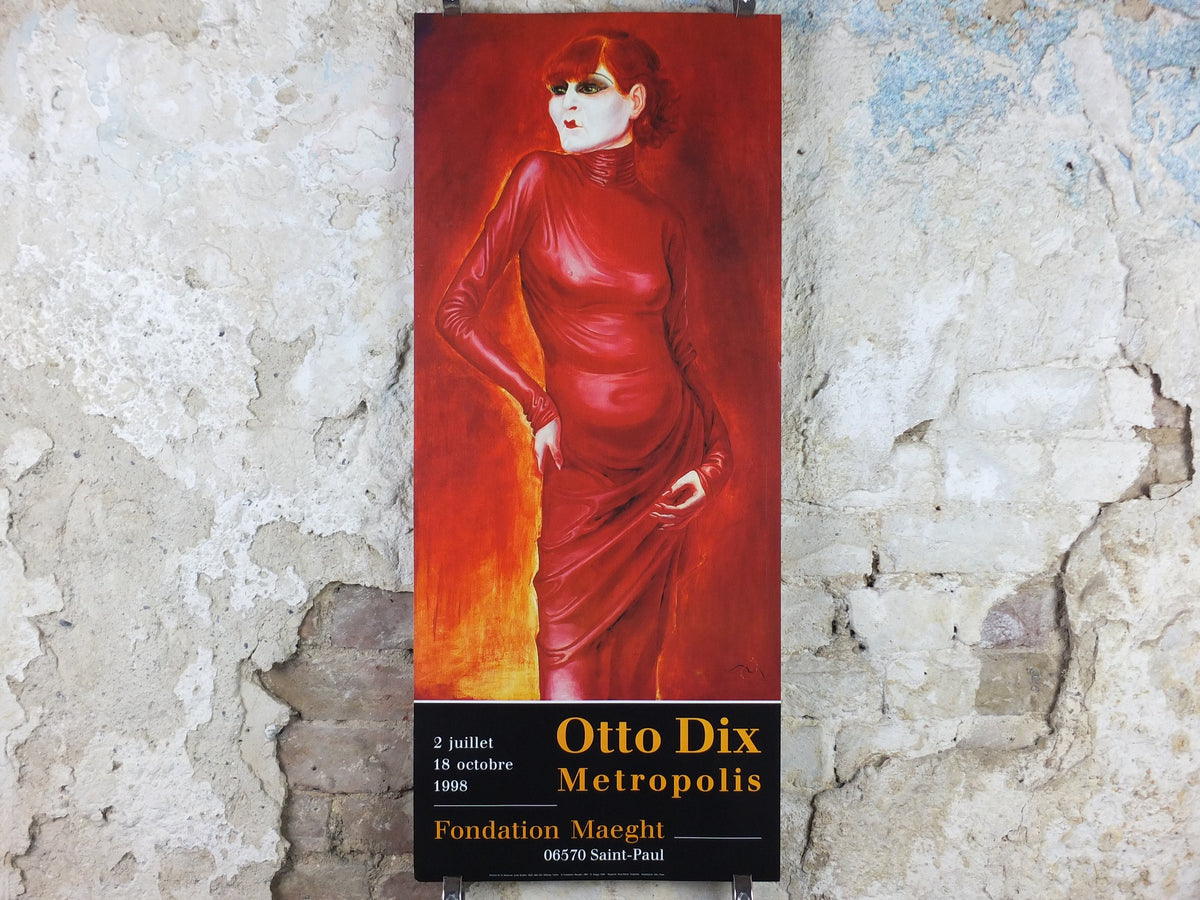 1998 Otto Dix Poster, Portrait of the Dancer Anita Berber 1925, Fondation Maeght, Expressionism, gallery exhibition wall art decor