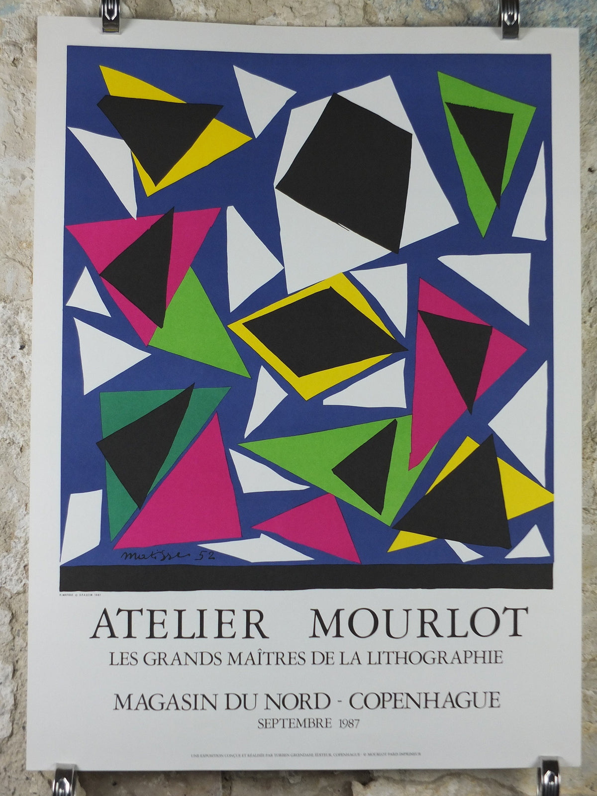 1987 Henri Matisse Poster, Atelier Mourlot, Fauvism, Magazin du Nord Copenhagen, Modernism, abstract, gallery exhibition wall art decor