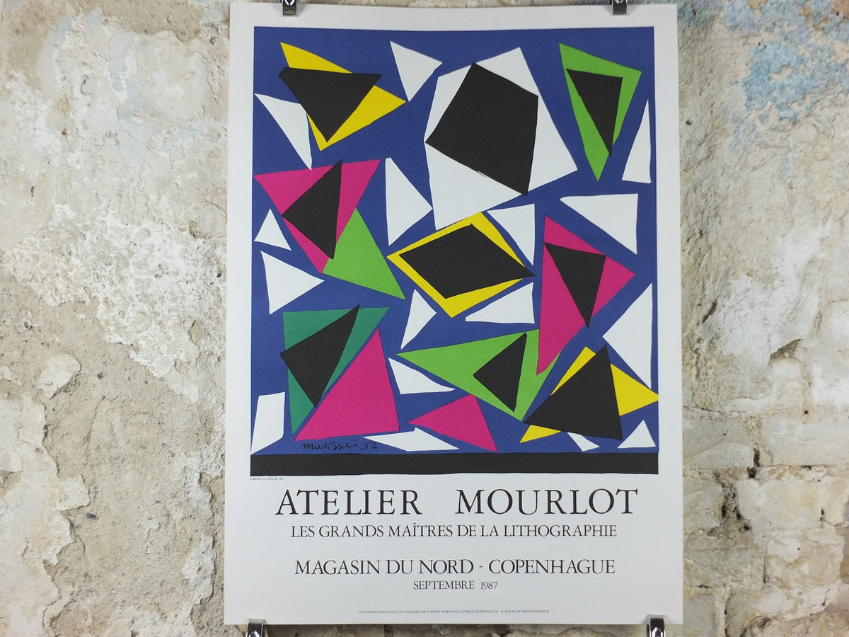 1987 Henri Matisse Poster, Atelier Mourlot, Fauvism, Magazin du Nord Copenhagen, Modernism, abstract, gallery exhibition wall art decor