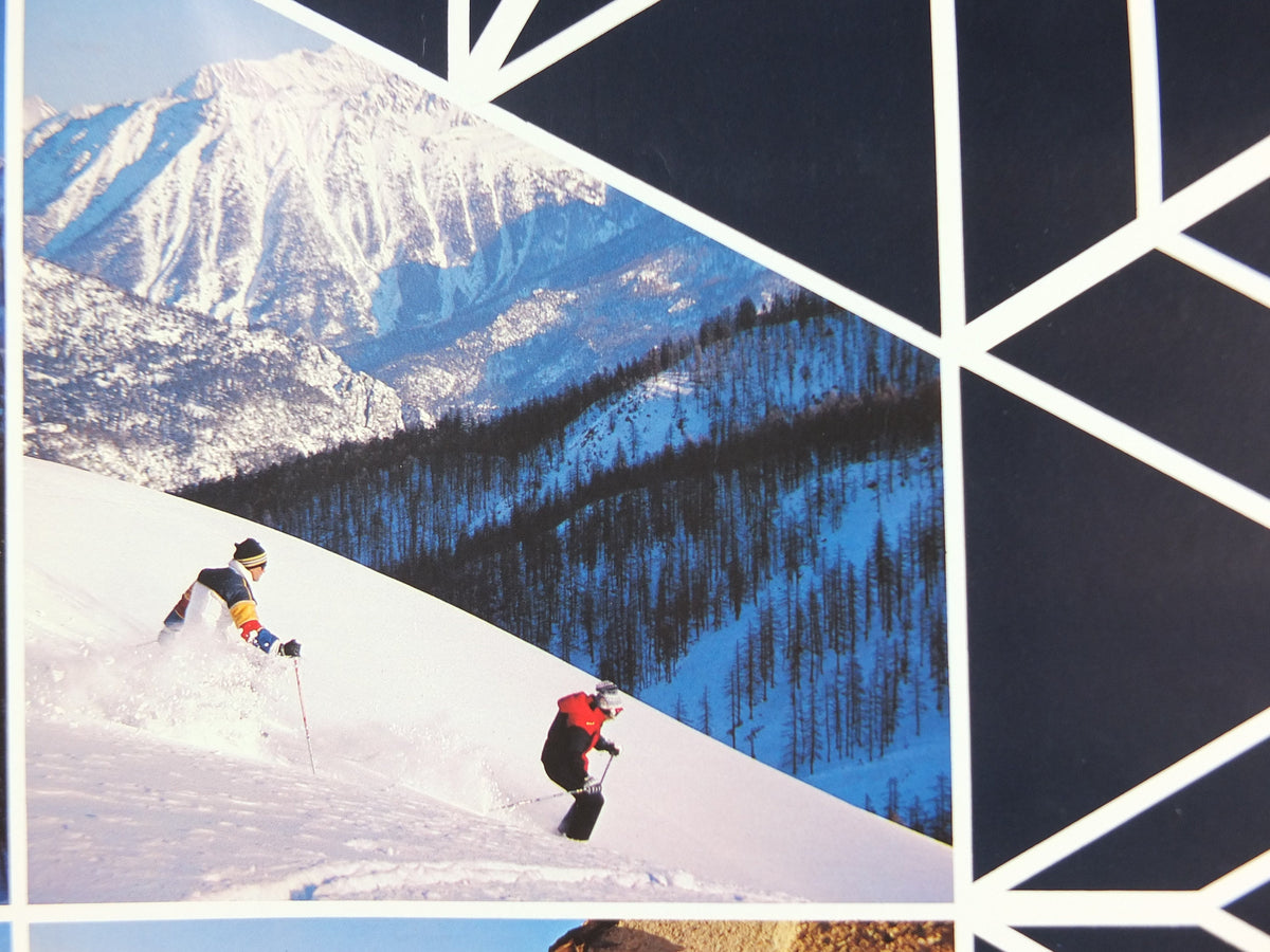 1970s Haute Alpes Ski Poster, Provence Alpes Cote d'Azur, Snow, France, mountain tourism ski vacation wall art decor
