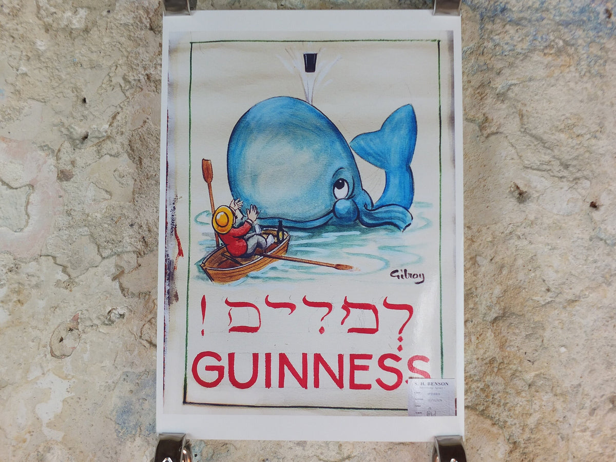 The Lost Guinness Gilroy Posters Photo, by John Gilroy, Whale with Guinness, from S.H. Benson, Advertising campaigns, wall art decor