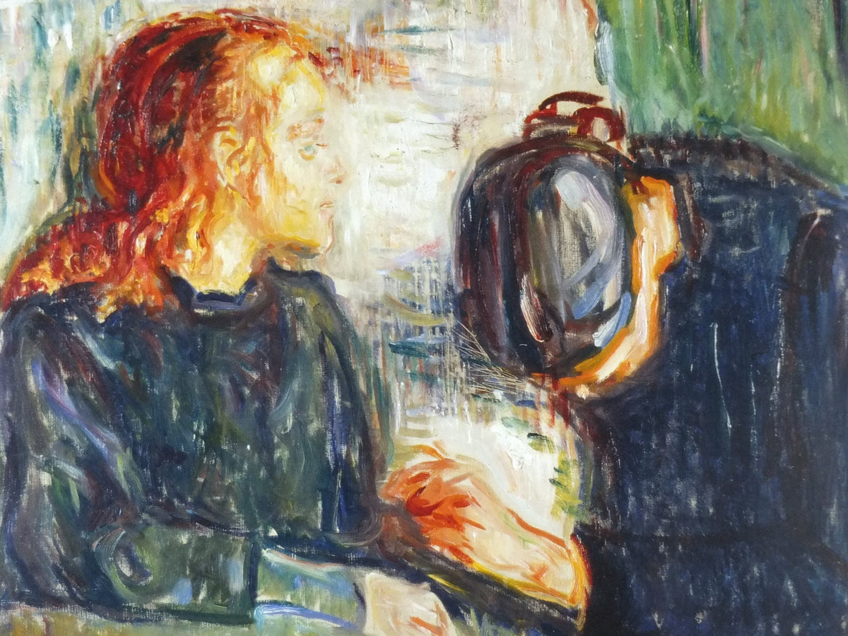 Edvard Munch Poster, The Sick Child, Ordrupgaard, Expressionism, Symbolism, Det syke barn, gallery exhibition, wall art decor