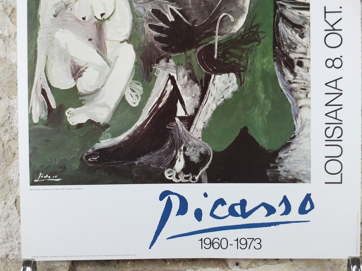 1988 Pablo Picasso Poster, Lunch on the Grass 1961, Louisiana Copenhagen, Le déjeuner sur l'herbe, artist gallery exhibition, wall art decor