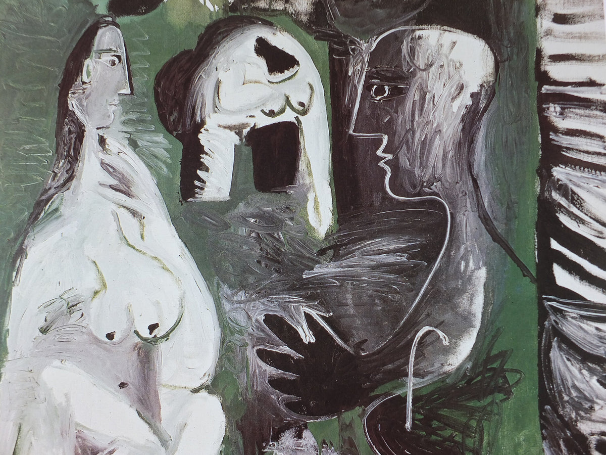 1988 Pablo Picasso Poster, Lunch on the Grass 1961, Louisiana Copenhagen, Le déjeuner sur l'herbe, artist gallery exhibition, wall art decor