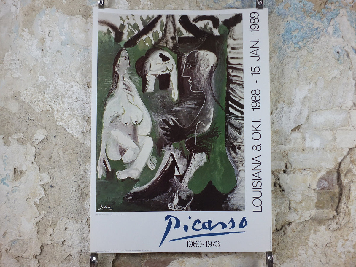 1988 Pablo Picasso Poster, Lunch on the Grass 1961, Louisiana Copenhagen, Le déjeuner sur l'herbe, artist gallery exhibition, wall art decor