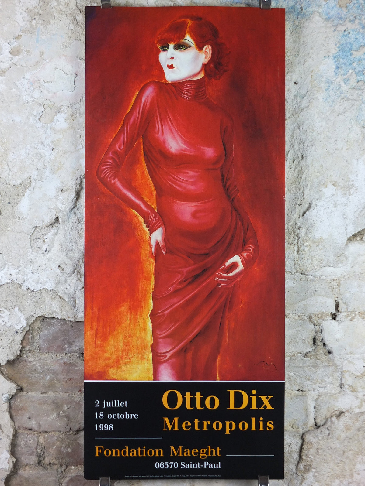 1998 Otto Dix Poster, Portrait of the Dancer Anita Berber 1925, Fondation Maeght, Expressionism, gallery exhibition wall art decor