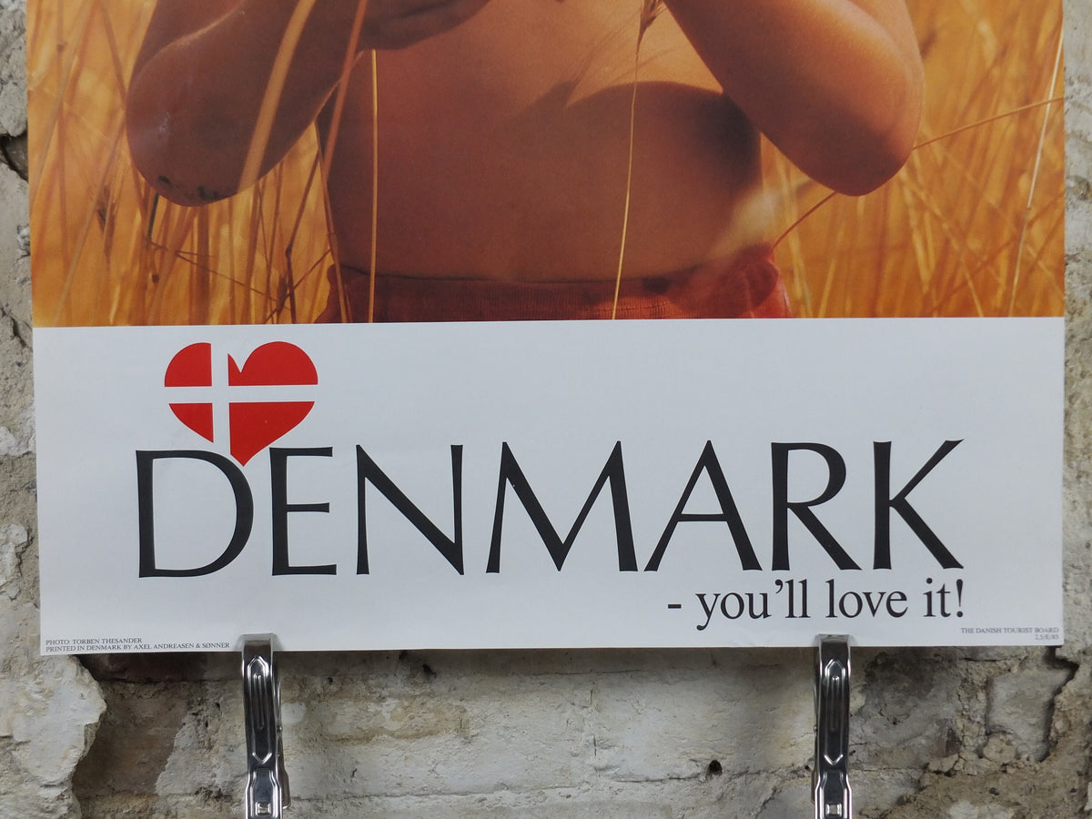 1970s Denmark Travel Poster, Denmark - You'll Love It, Child in a field of wheat, Danish Tourist Board, Travel tourism, wall art decor