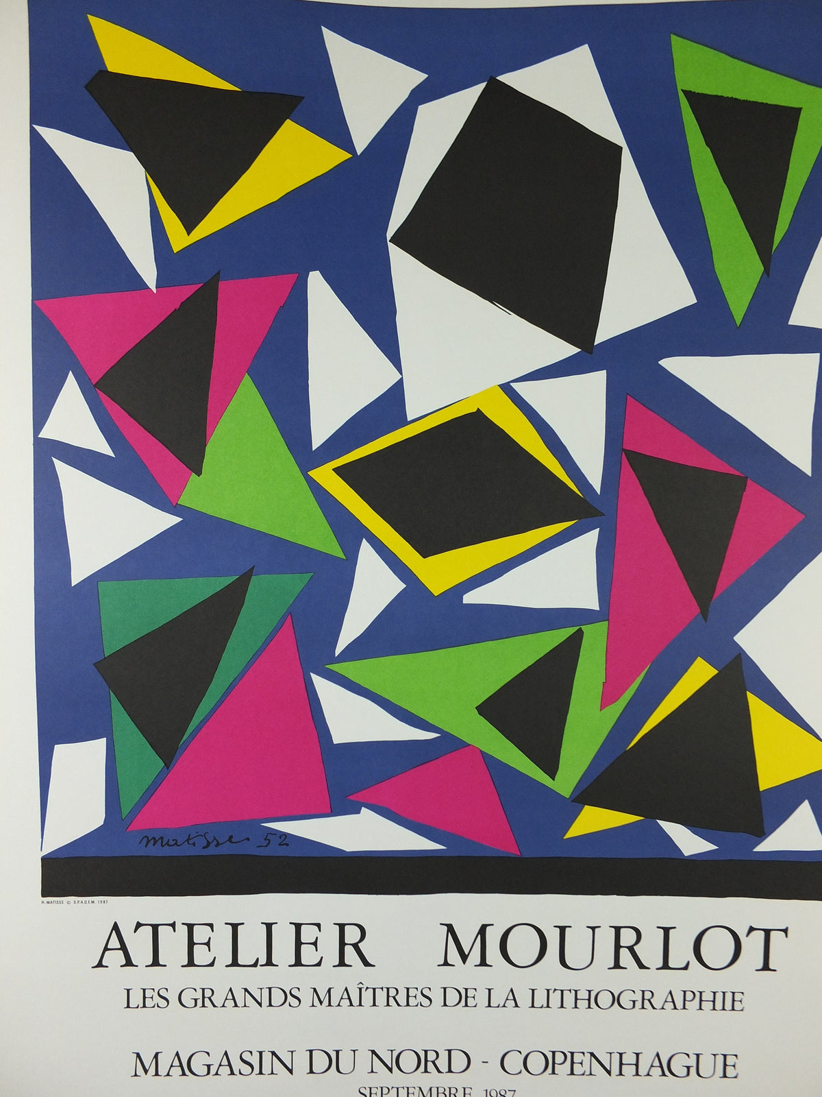 1987 Henri Matisse Poster, Atelier Mourlot, Fauvism, Magazin du Nord Copenhagen, Modernism, abstract, gallery exhibition wall art decor