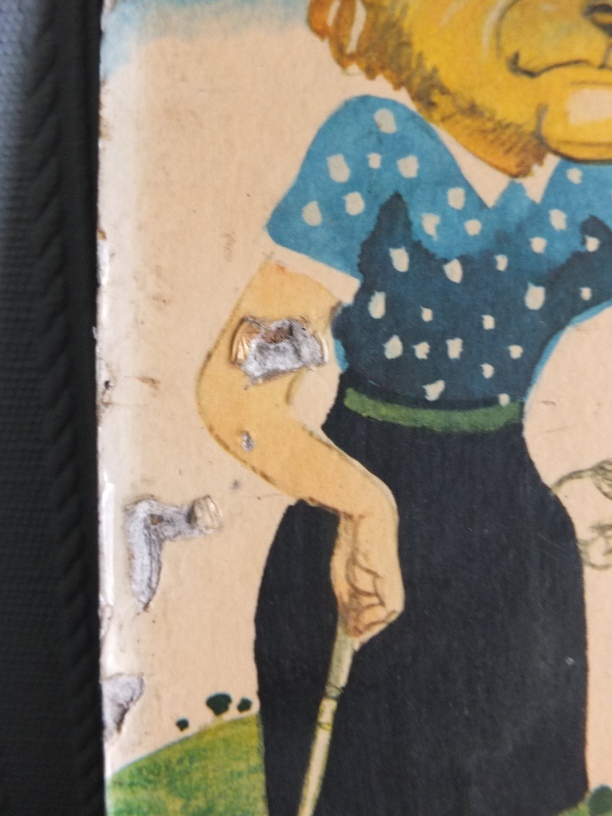 1950s John Gilroy Poster, Animals playing golf, putting on the green with cats rabbits and penguins, printed on hard board, wall art decor