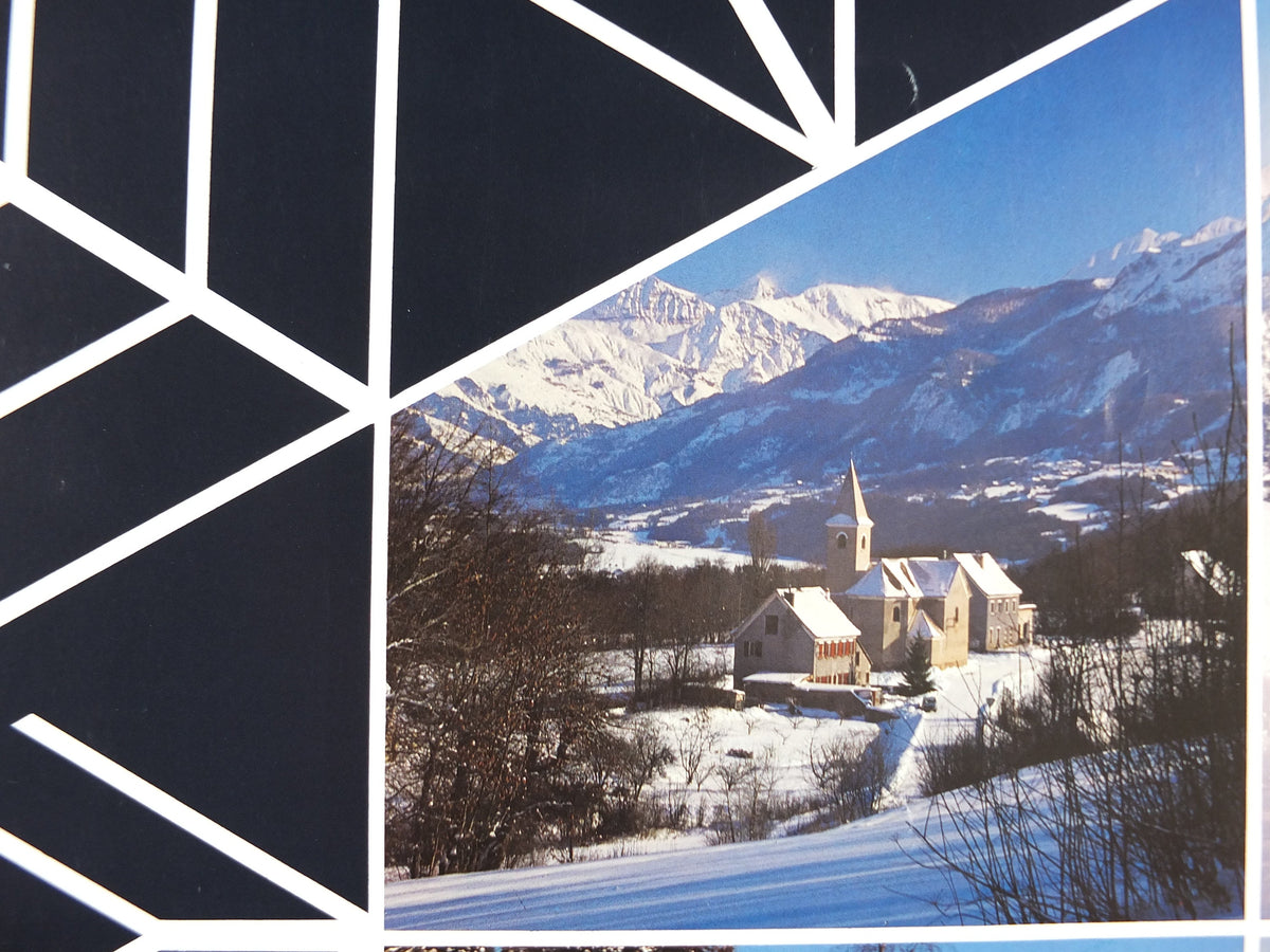 1970s Haute Alpes Ski Poster, Provence Alpes Cote d'Azur, Snow, France, mountain tourism ski vacation wall art decor