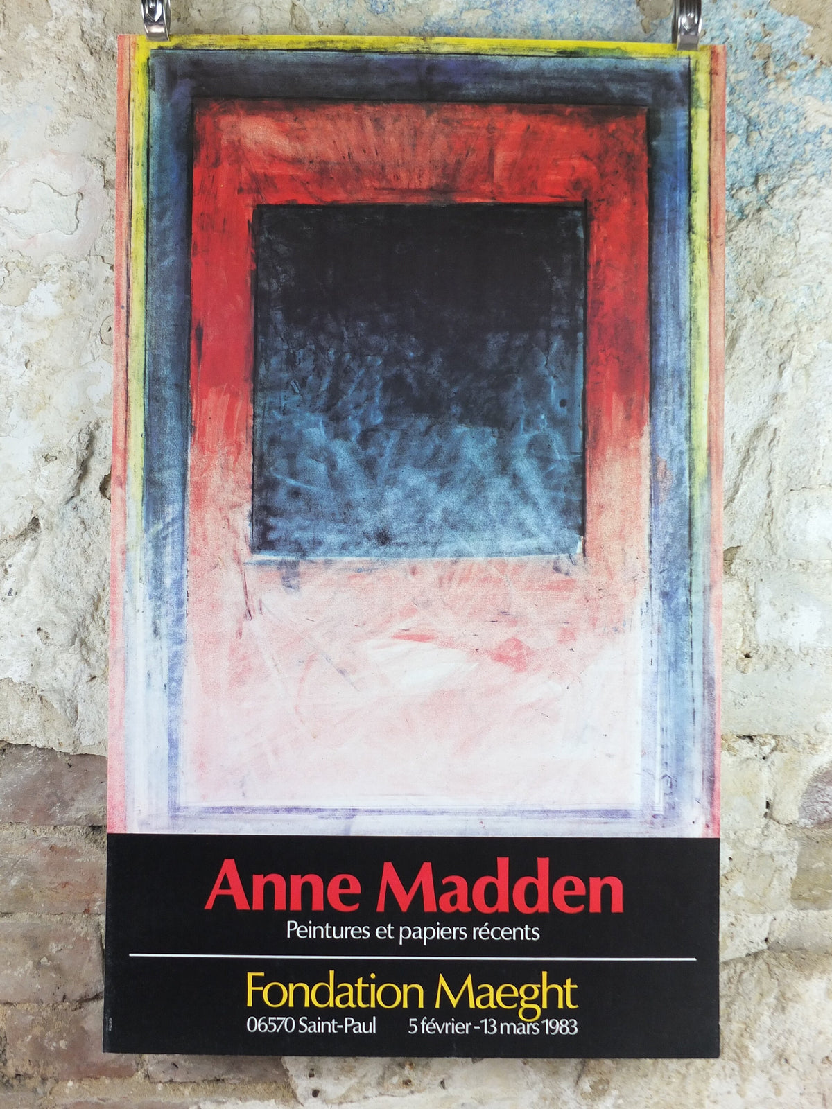 1983 Anne Madden Poster, Abstract, Fondation Maeght Paris, gallery exhibition, wall art decor