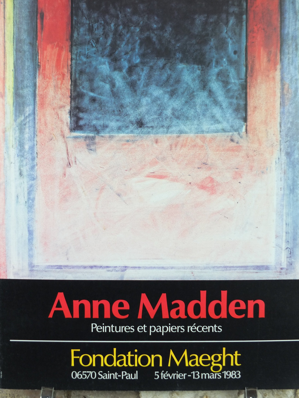 1983 Anne Madden Poster, Abstract, Fondation Maeght Paris, gallery exhibition, wall art decor