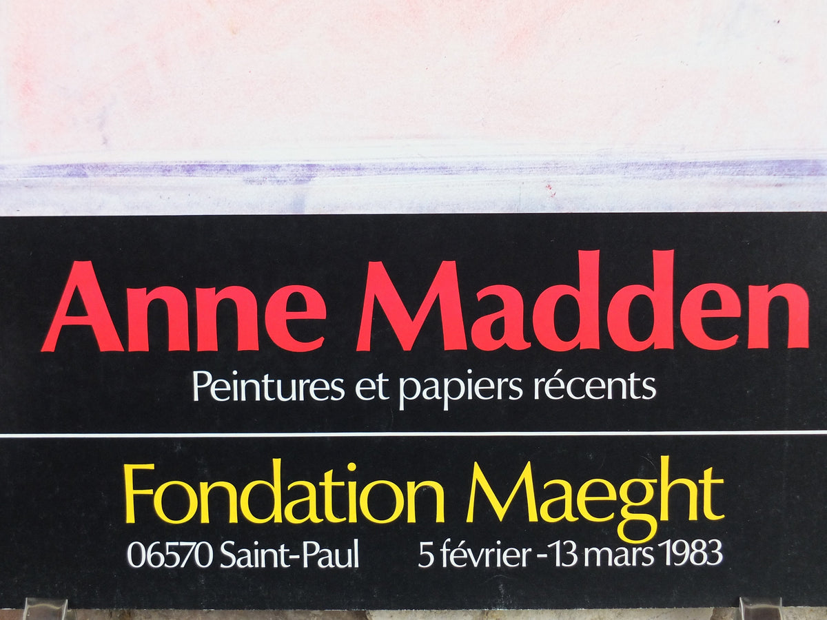 1983 Anne Madden Poster, Abstract, Fondation Maeght Paris, gallery exhibition, wall art decor