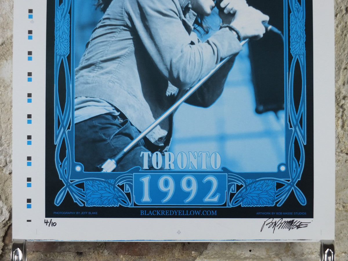 1992 Pearl Jam Concert Poster, Toronto Canadian Tour, signed by Bob Masse, 4/10 uncut A/P artists proof, Seattle Grunge music wall art decor
