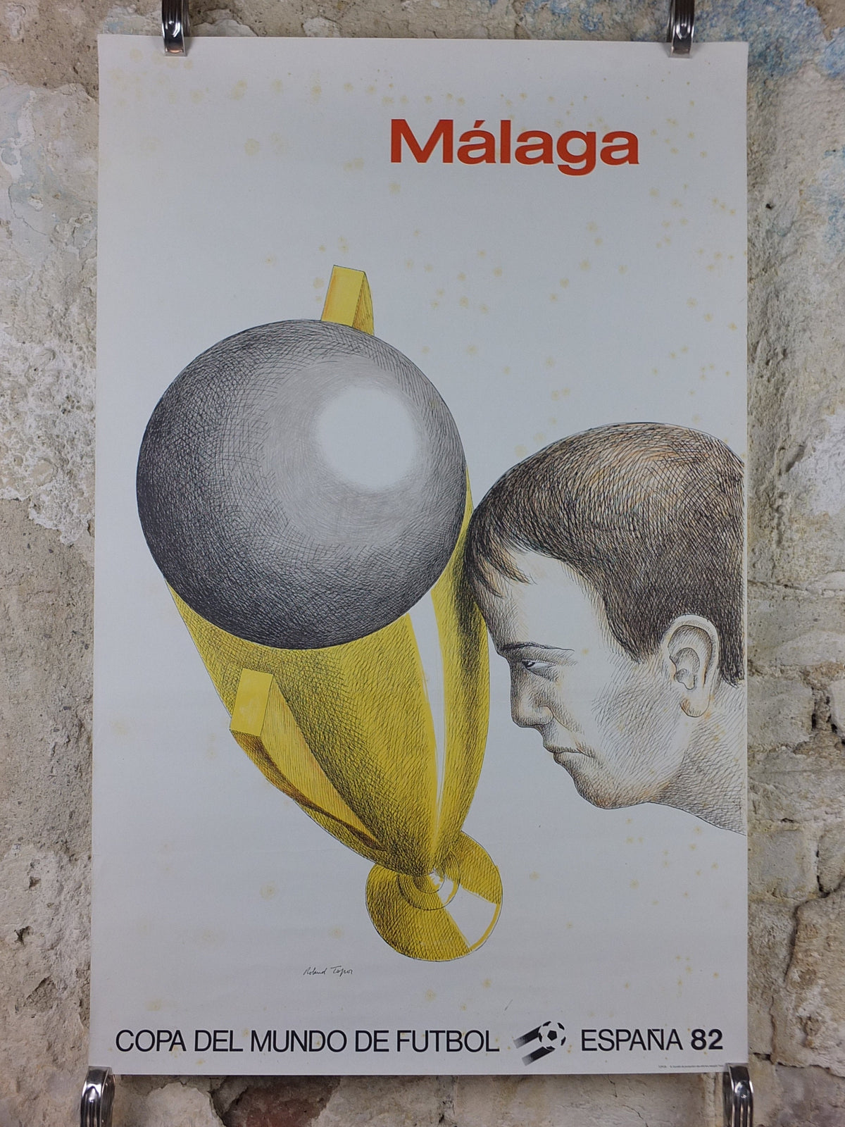 1982 World Cup Poster, Malaga Spain 82 Espana, Copa del Mundo de futbol, Richard Topor, football, soccer, original sport wall art decor