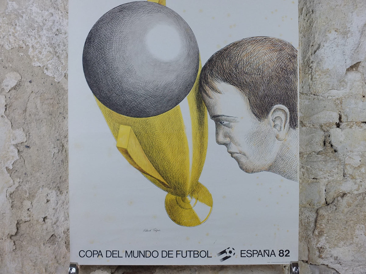 1982 World Cup Poster, Malaga Spain 82 Espana, Copa del Mundo de futbol, Richard Topor, football, soccer, original sport wall art decor