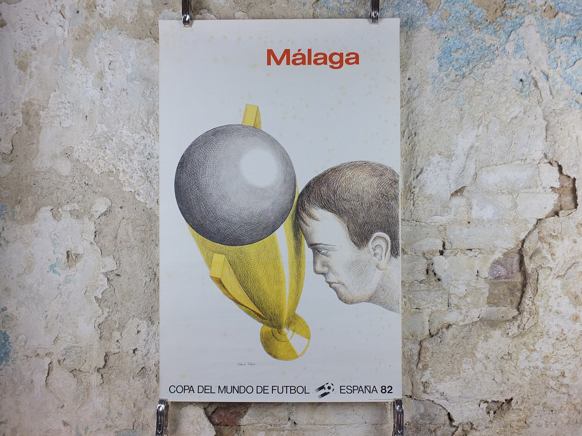 1982 World Cup Poster, Malaga Spain 82 Espana, Copa del Mundo de futbol, Richard Topor, football, soccer, original sport wall art decor