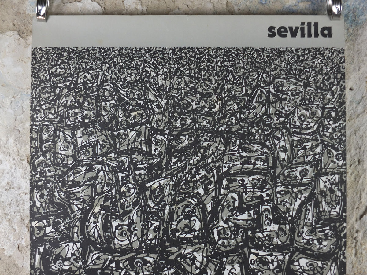 1982 World Cup Poster, Sevilla Spain 82 Espana, Copa del Mundo de Futbol, Antonio Saura, football, soccer, original sport wall art decor