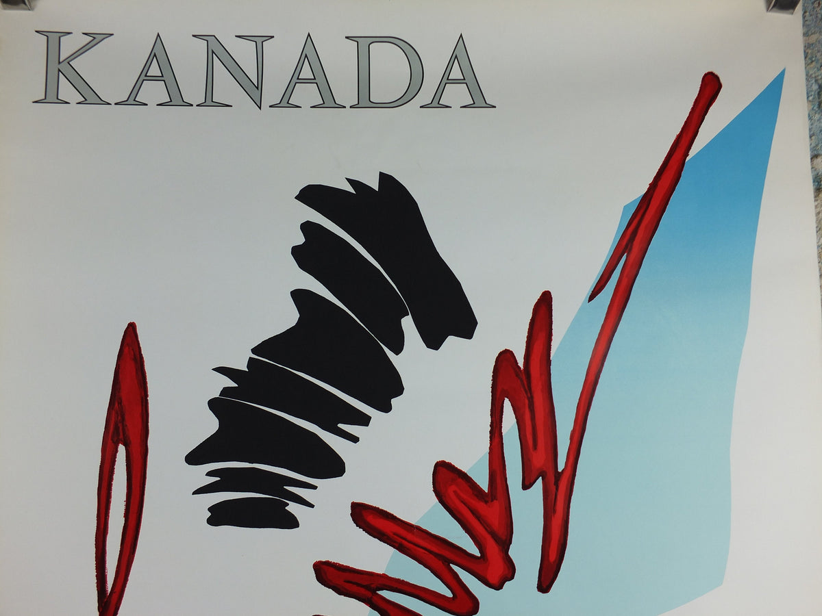 1967 Original Air France Poster, Canada by Georges Mathieu, lyrical abstraction, Abstract Art, Aviation, travel wall art decor