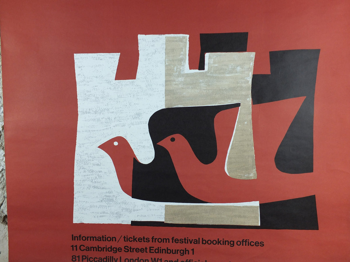 1967 Edinburgh International Festival Poster, Scottish Arts Festival, classical music and performing arts, wall art decor