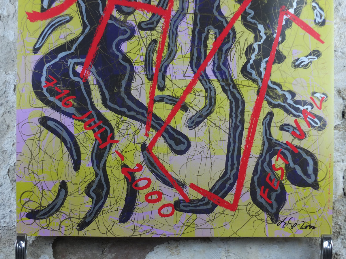 2000 signed Copenhagen Jazz Festival Poster, hand signed by Bjørn Nørgaard, Denmark, Bjorn Norgaard, music, wall art decor