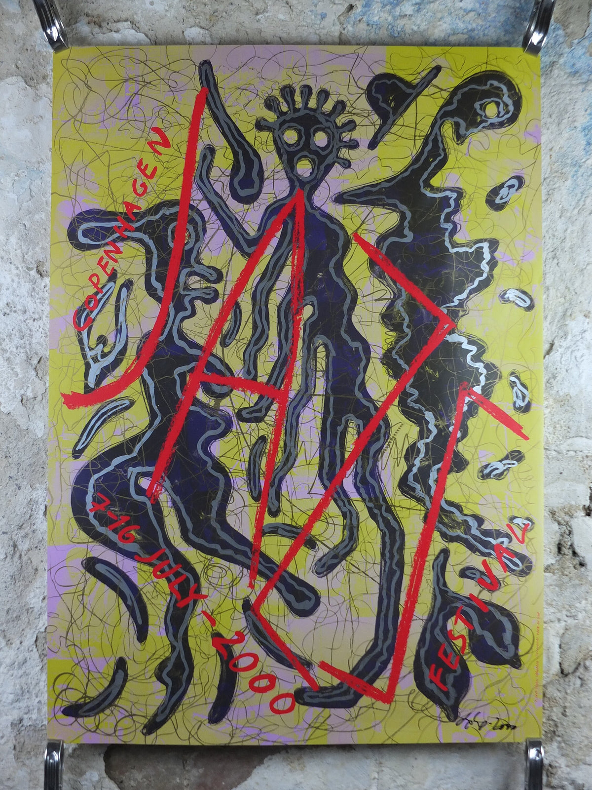 2000 Copenhagen Jazz Festival Poster, hand signed by Bjørn Nørgaard, Denmark, Bjorn Norgaard, music, wall art decor