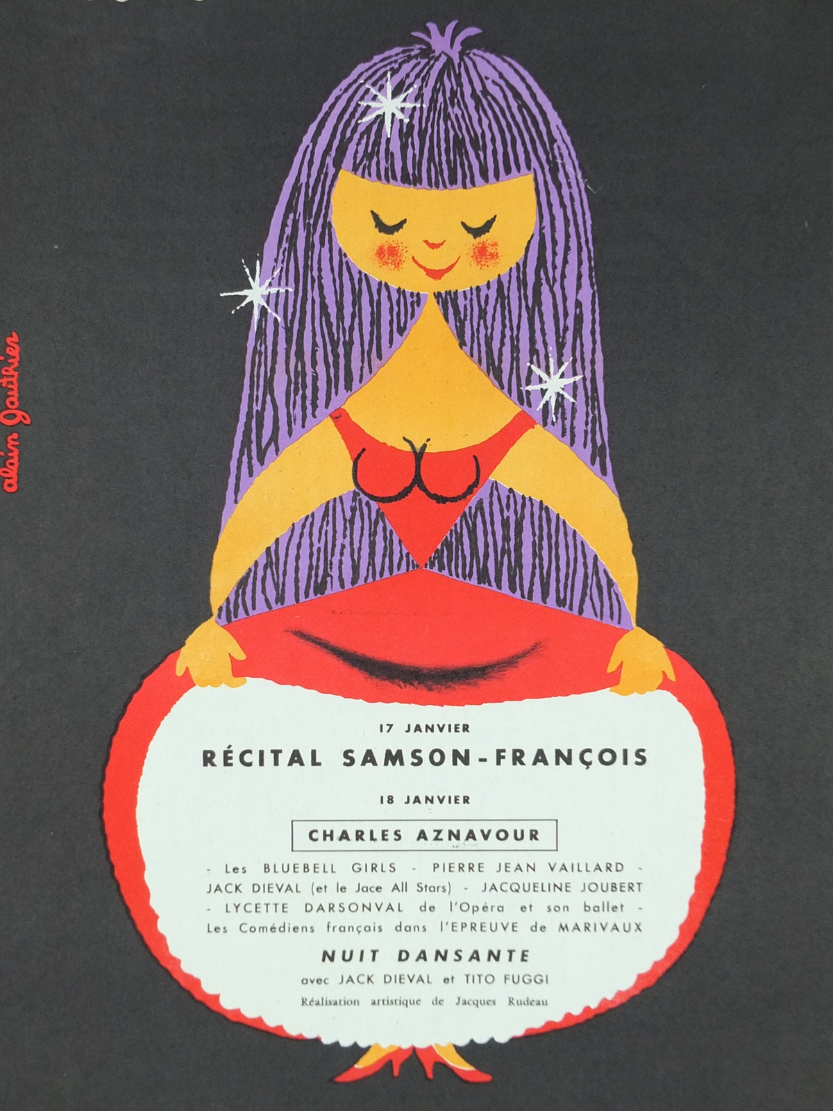 1958 Festival ESSEC Poster, École Supérieure des Sciences Economiques et Commerciales, dance ballroom ball, wall art decor