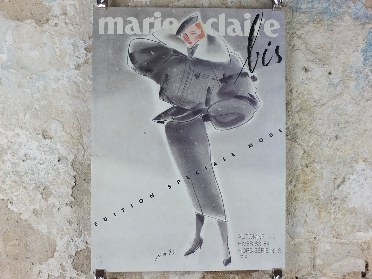 1983 Marie Claire Poster, by Mats Gustafson, poster for the Autumn / Winter 1983 - 1984 magazine, fashion Advertising, wall art decor