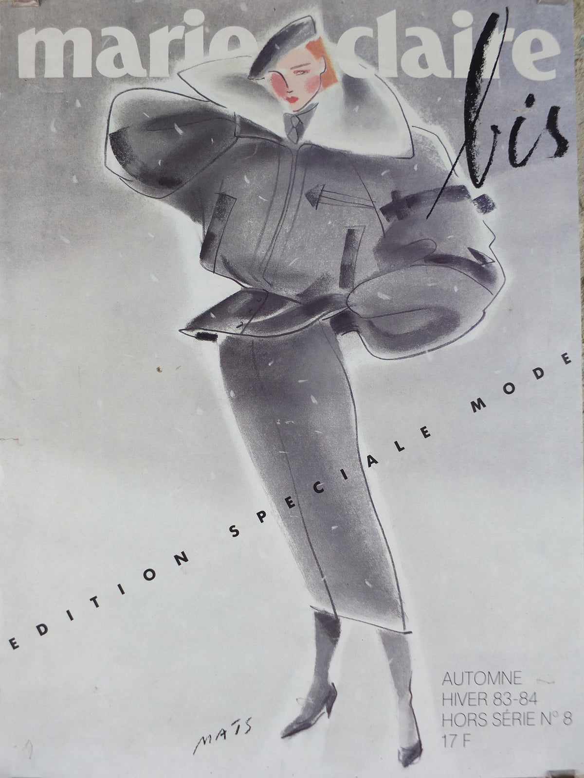 1983 Marie Claire Poster, by Mats Gustafson, poster for the Autumn / Winter 1983 - 1984 magazine, fashion Advertising, wall art decor