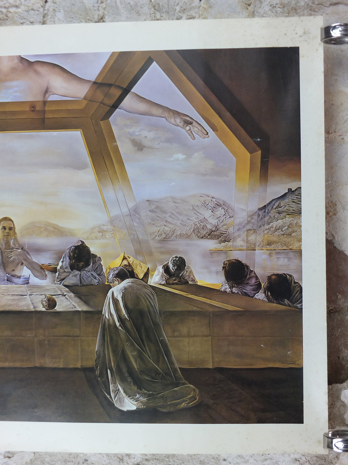 1970s Salvador Dali Poster, The Sacrament of the Last Supper, Jesus religious art, Cubism, Dada, Surrealism, wall art decor