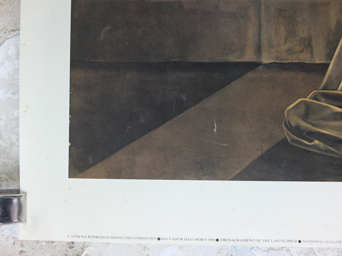1970s Salvador Dali Poster, The Sacrament of the Last Supper, Jesus religious art, Cubism, Dada, Surrealism, wall art decor